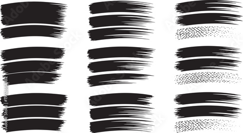 Brush stroke effects collection strokes black white