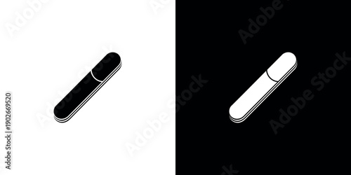 Black and white stylized toothbrush on contrasting backgrounds