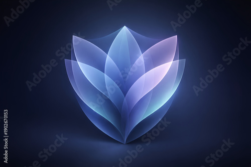 Abstract Petal Shield Representing Digital Security and Data Protection Concept