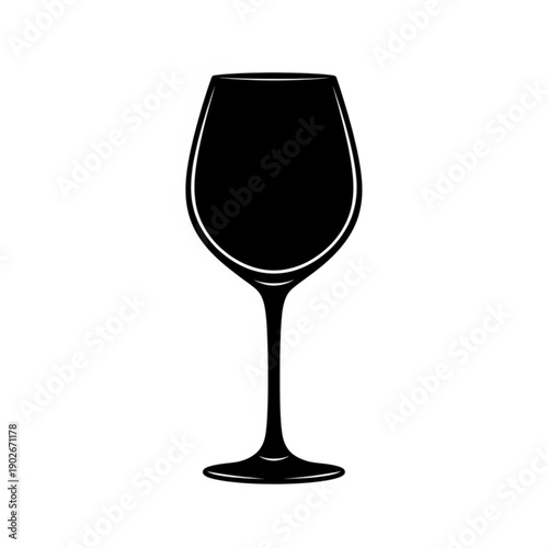 Elegant wine glass silhouette for design and luxury concepts