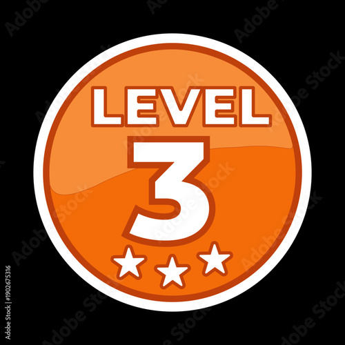 Level 3 Difficulty Badge Medium Challenge Star Rating