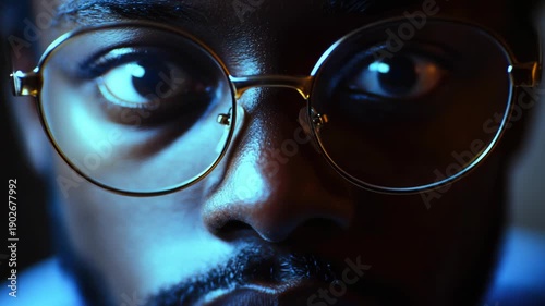 Close-up of glasses wearer