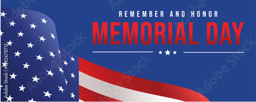 Memorial day tribute with american flag