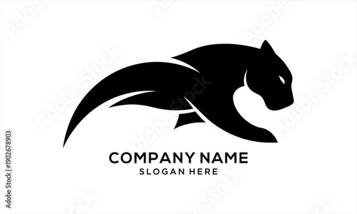 Sleek Black Panther Logo Design for Company Branding.
