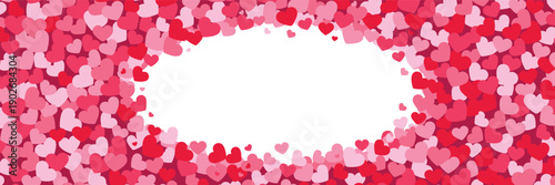 Heart oval frame. Valentines day card background