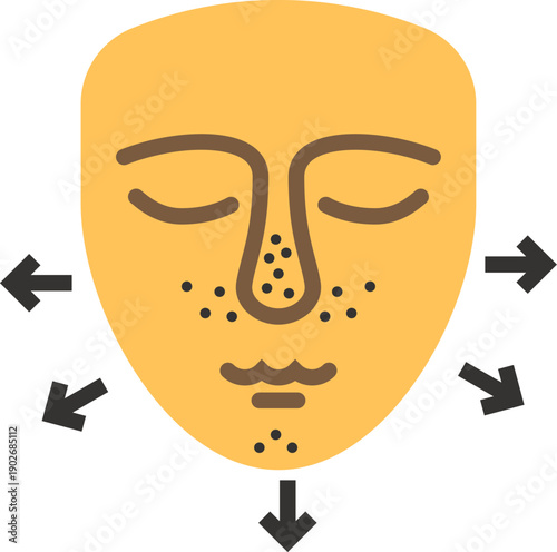 Face cleaning routine. Blackheads removal procedure icon