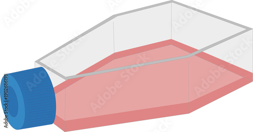 Cuadro en lienzo Cell Culture Flask with Pink Growth Medium for Laboratory Research