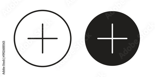Add item icon in black solid style. linear symbol.