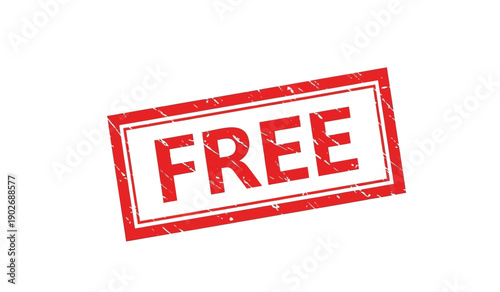 Red free stamp or sticker on with distressed texture