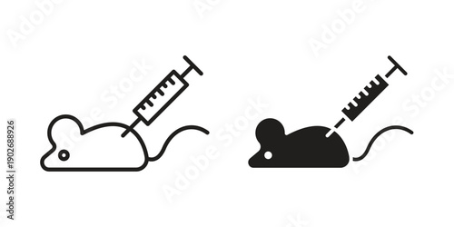 Animal testing icon in black solid style. linear symbol.