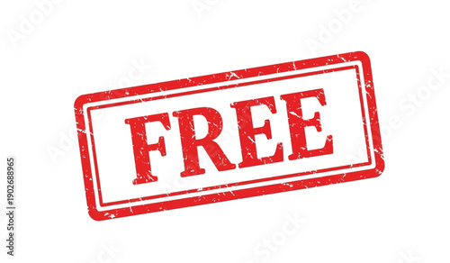 Red rubber stamp with the word free on isolated for discount or promotion