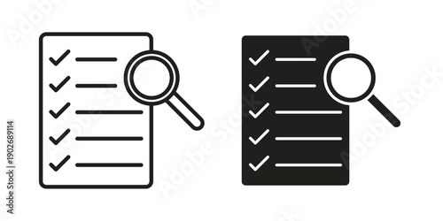 Assess icon in black solid style. linear symbol.