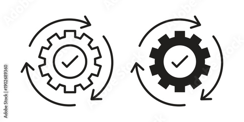 Automation icon in black solid style. linear symbol.