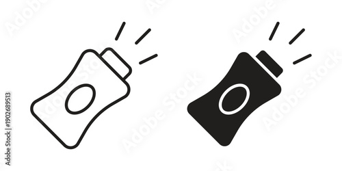 Baby powder icon in black solid style. linear symbol.