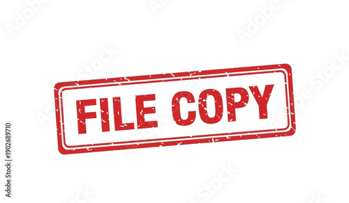 A red stamp with the words file copy on a for indicating duplicate documents