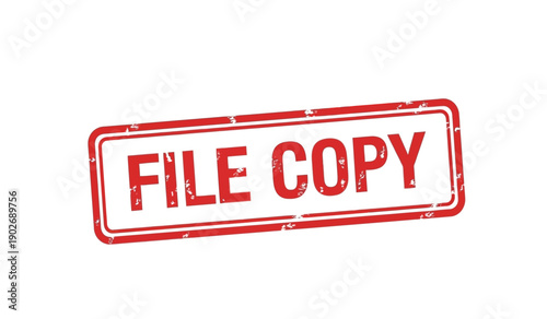 Red file copy stamp on for document verification purposes