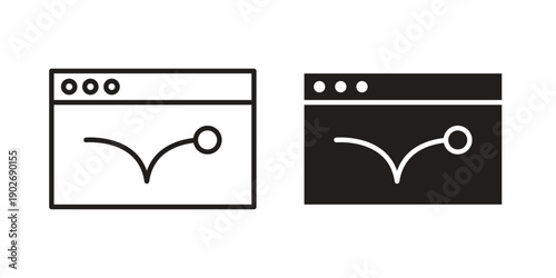 Bounce rate icon in black solid style. linear symbol.