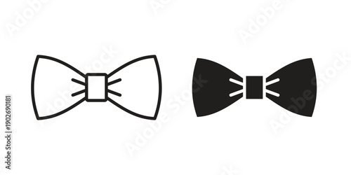 Bow Tie icon in black solid style. linear symbol.
