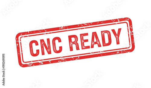 Red cnc ready stamp on for machining or manufacturing processes