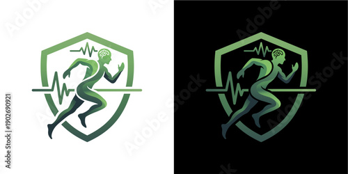 Dynamic Running Silhouette wi...