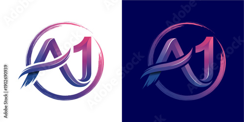 Modern A1 logo design with gr...