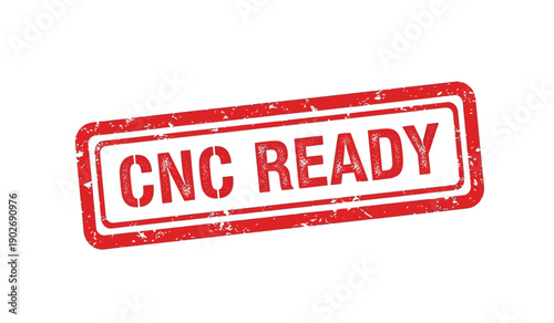 Red cnc ready stamp on for machining or manufacturing processes