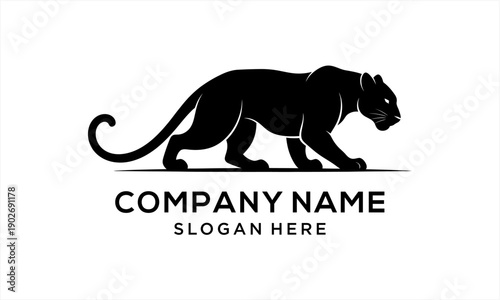 Majestic Black Panther Silhouette Stalking Forward with Intense Gaze.