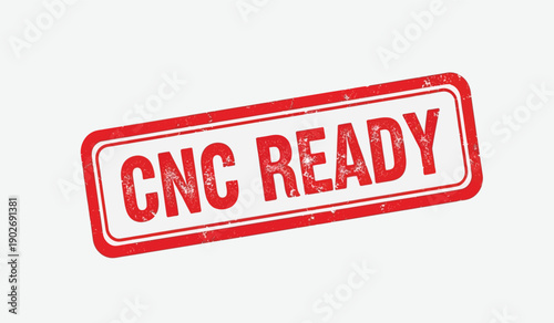 Red cnc ready stamp on for machining or manufacturing processes