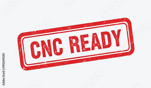 Red cnc ready stamp with distressed texture on light gray background