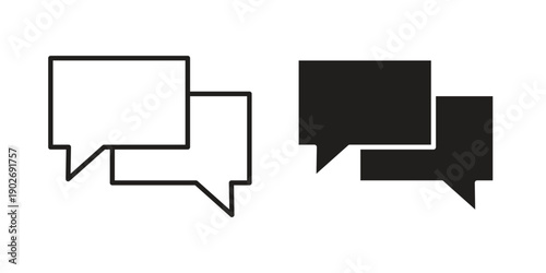 Chat bubble icon in black solid style. linear symbol.