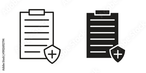 Contract coverage icon in black solid style. linear symbol.