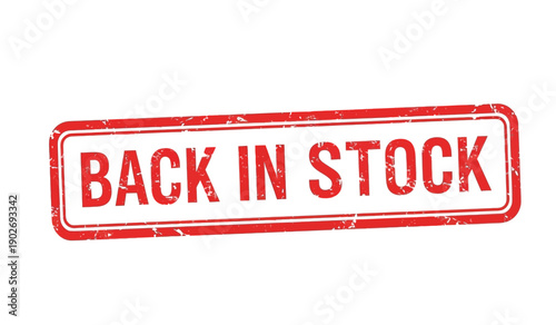Red back in stock stamp on for indicating product availability