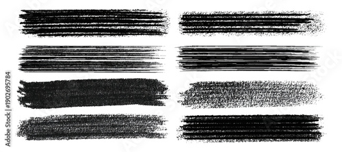 Vintage grunge abstract brush stroke set texture. artistic rough grunge brush strokes bundle and black splash stains creative sketch pattern design.