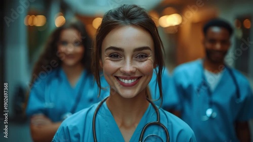 Wallpaper Mural portrait of a young female doctor Torontodigital.ca