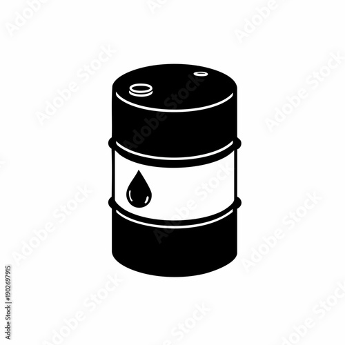 Minimalist Silhouette Oil Barrel Container Industry and Manufacturing Icon