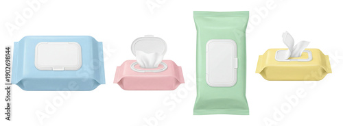 Obraz na płótnie Baby wipes pack set.