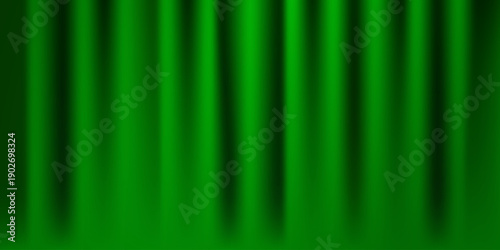 Horizontal vector illustration of festive green theatrical curtain. Suitable for posters, banners, presentations, and event graphics. Copy space for text or design. 