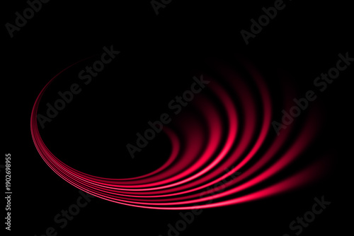 Abstract Red Light Streaks on Black Background Modern Digital Art Image