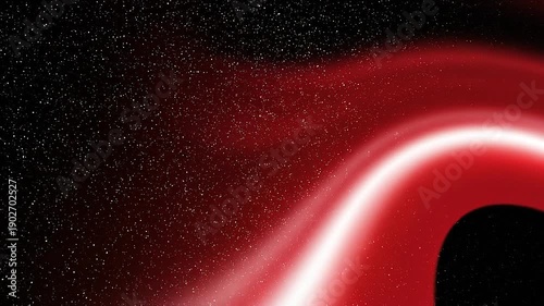 A visually striking view of a red celestial entity, set against a dark, starry background.