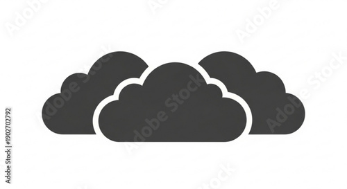 Dark grey clouds on white background