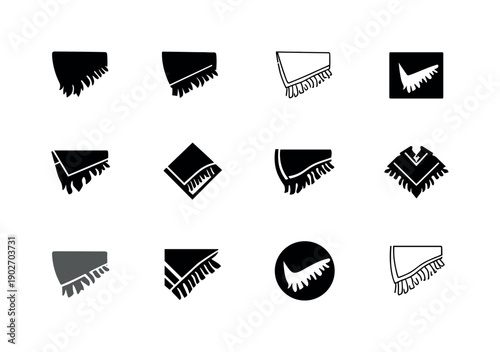 Worn Carpet. Icon set. Set Logo of Worn Carpet: torn rug edge. harmonious logo variations of the same emblematic concept, each with different