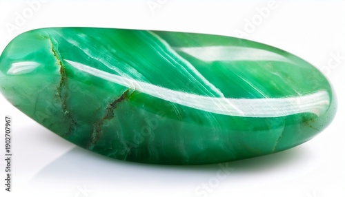 Chrysoprase Semiprecious Stone Isolated On White