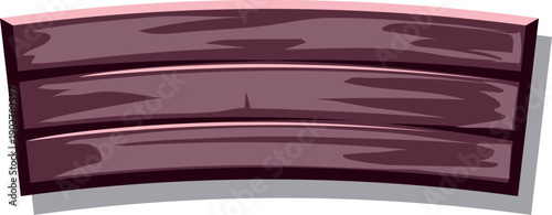 Wooden sign template. Cartoon signboard in mobile game style