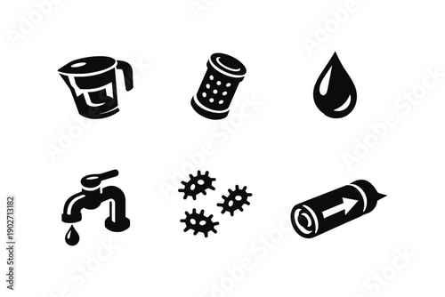 Water Purification Icons Set