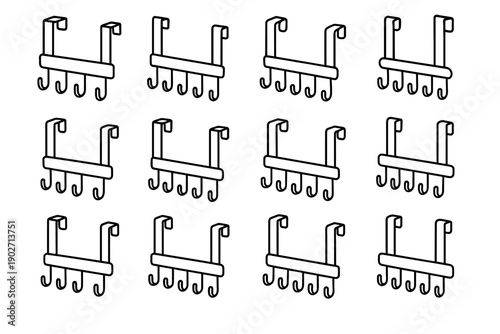 Over key vector hanging icon surface modern utility door rectangular steel hanger