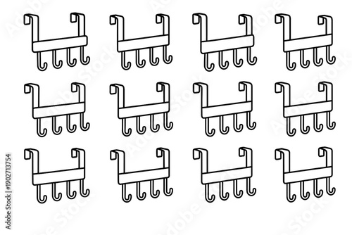 Holder construction aligned icon surface lightweight minimalist vector bent key outline clean