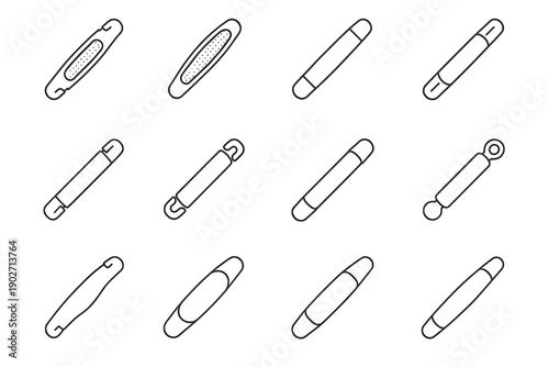 Functional clip outline mounting bike spoke icon road vector attachment minimalist safety