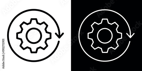 Reload icon in flat black and white background. Vector illustration for UI and web design