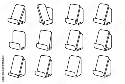 Icon bedside front adhesive device slim vector angled phone wall mount stop