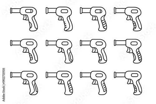 Icon pet smooth port barrel treat compact grip design vector mechanism launcher